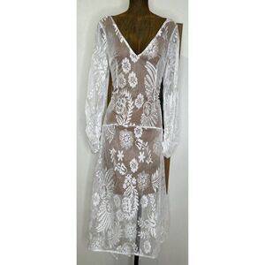 Cosplay Costume Lace Wedding Dress Women’s Large Fitted Deep V Neck
